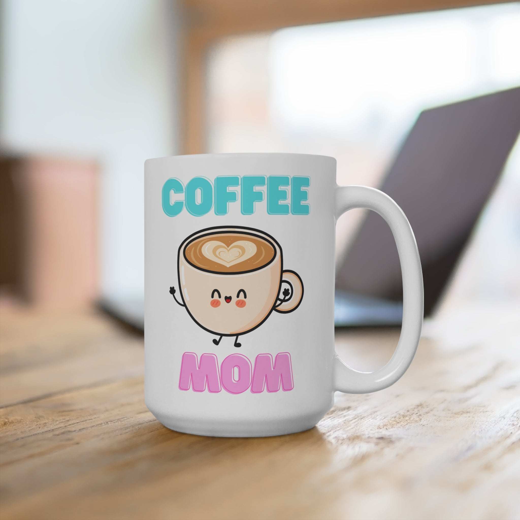 Coffee Mom Mug — Cute Kawaii Coffee Cup Gift (15oz)