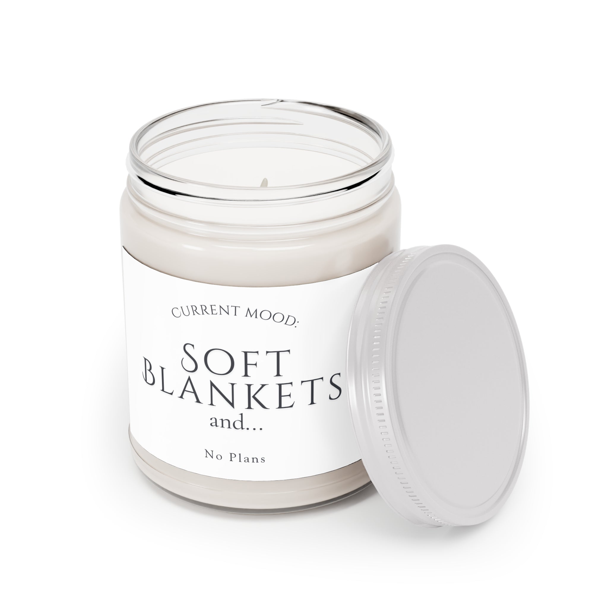 Soft Blankets Soy Candle — 9oz Scented Jar (Current Mood: No Plans)