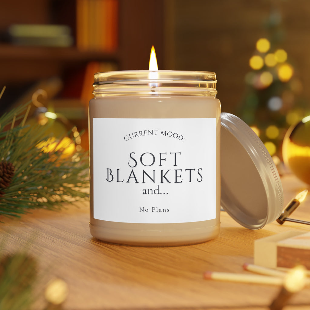 Soft Blankets Soy Candle — 9oz Scented Jar (Current Mood: No Plans)