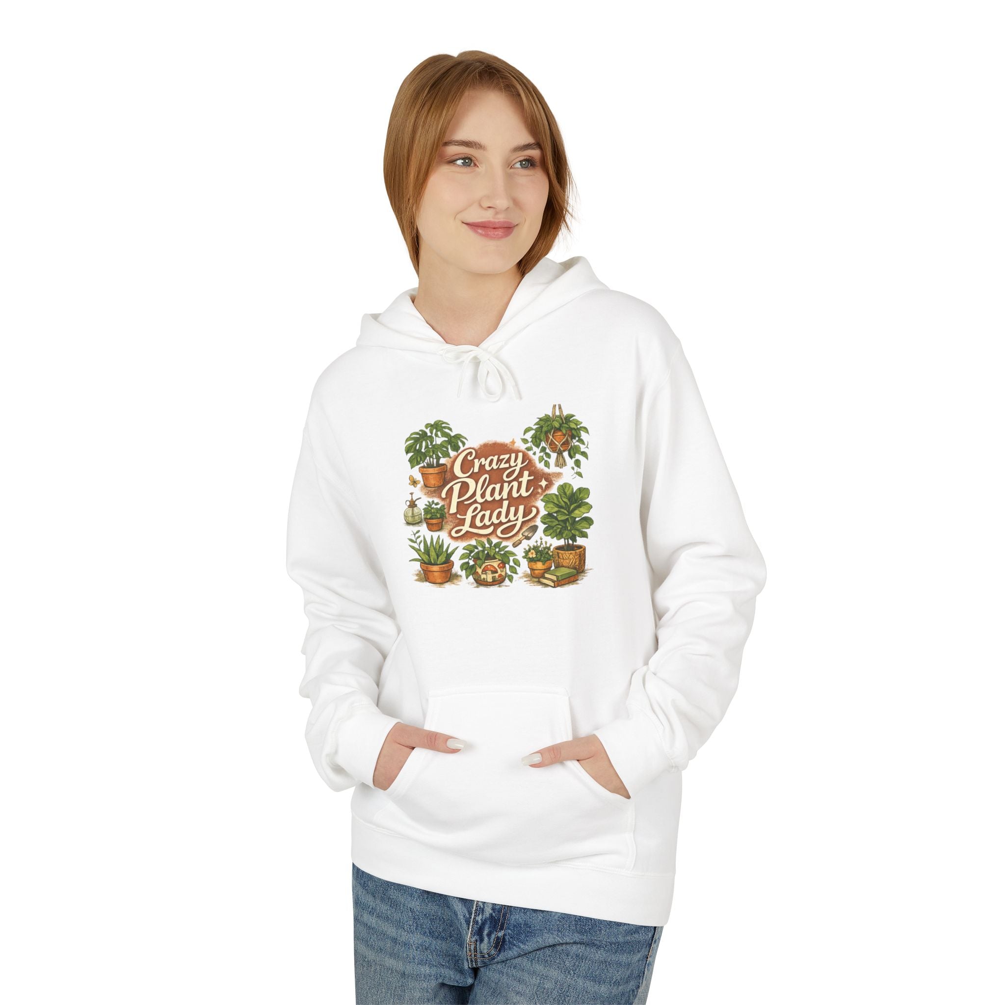 "Crazy Plant Lady" Potted Houseplants Graphic Hoodie | Cozy Garden Lover Sweatshirt