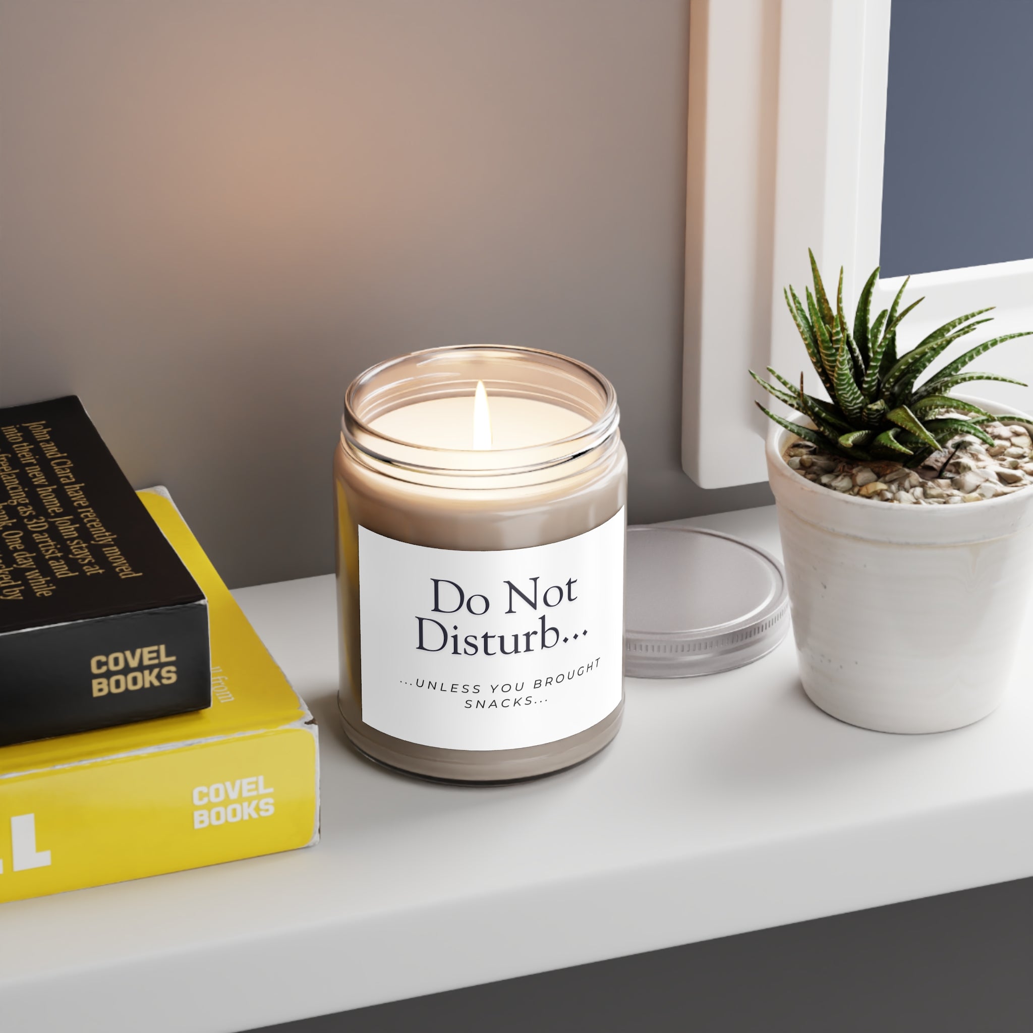 Do Not Disturb Soy Candle — 9oz Scented Jar (“Unless You Brought Snacks”)