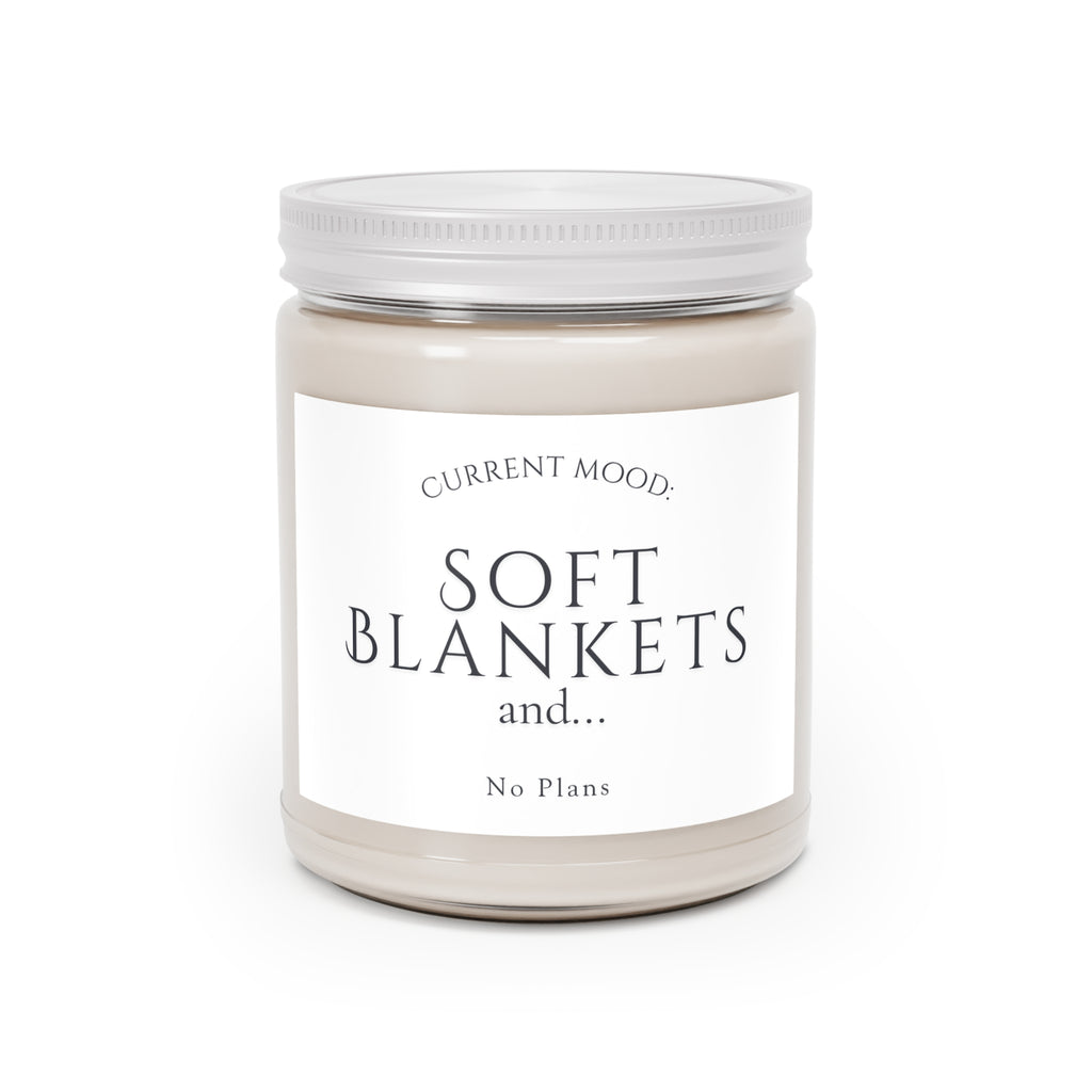 Soft Blankets Soy Candle — 9oz Scented Jar (Current Mood: No Plans)