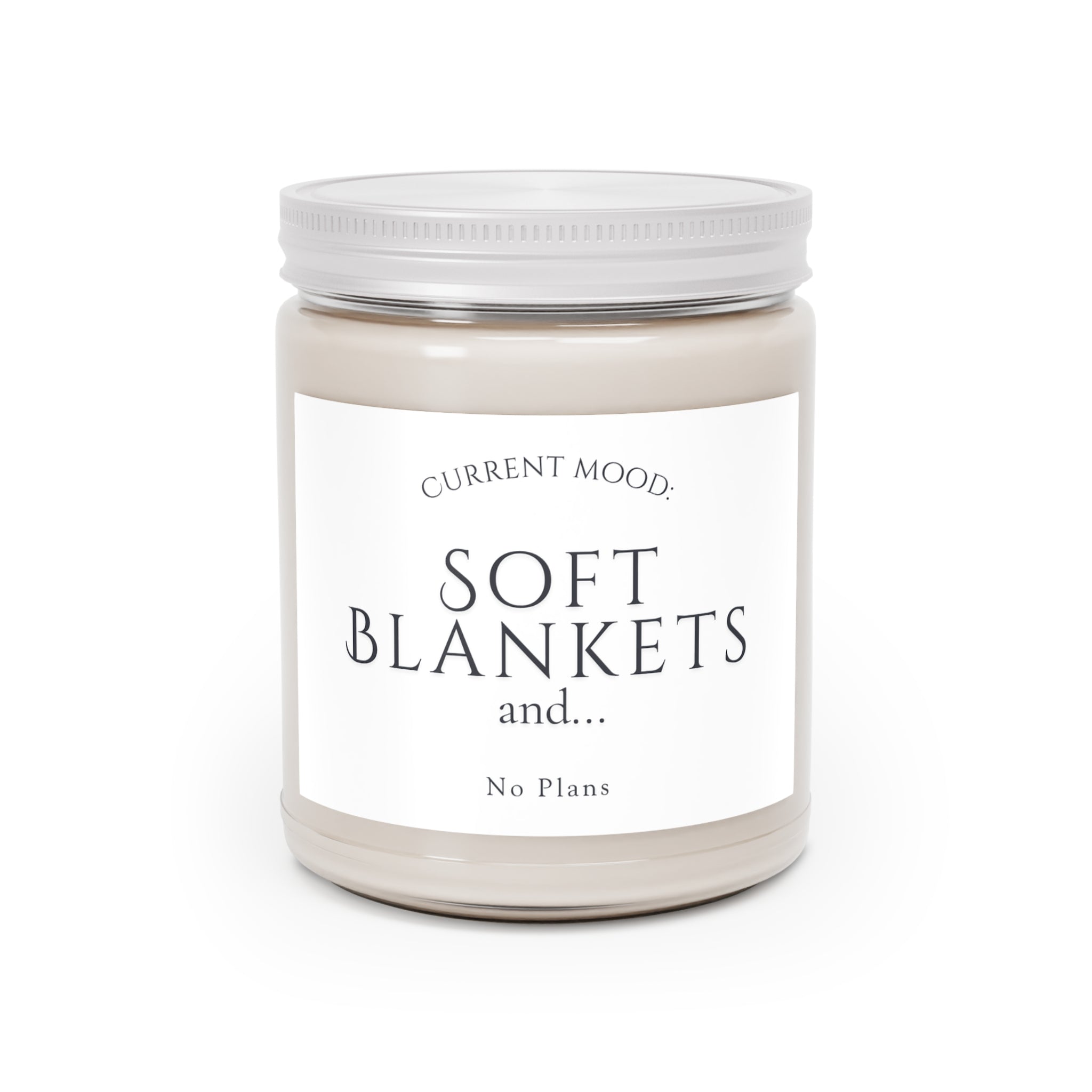 Soft Blankets Soy Candle — 9oz Scented Jar (Current Mood: No Plans)