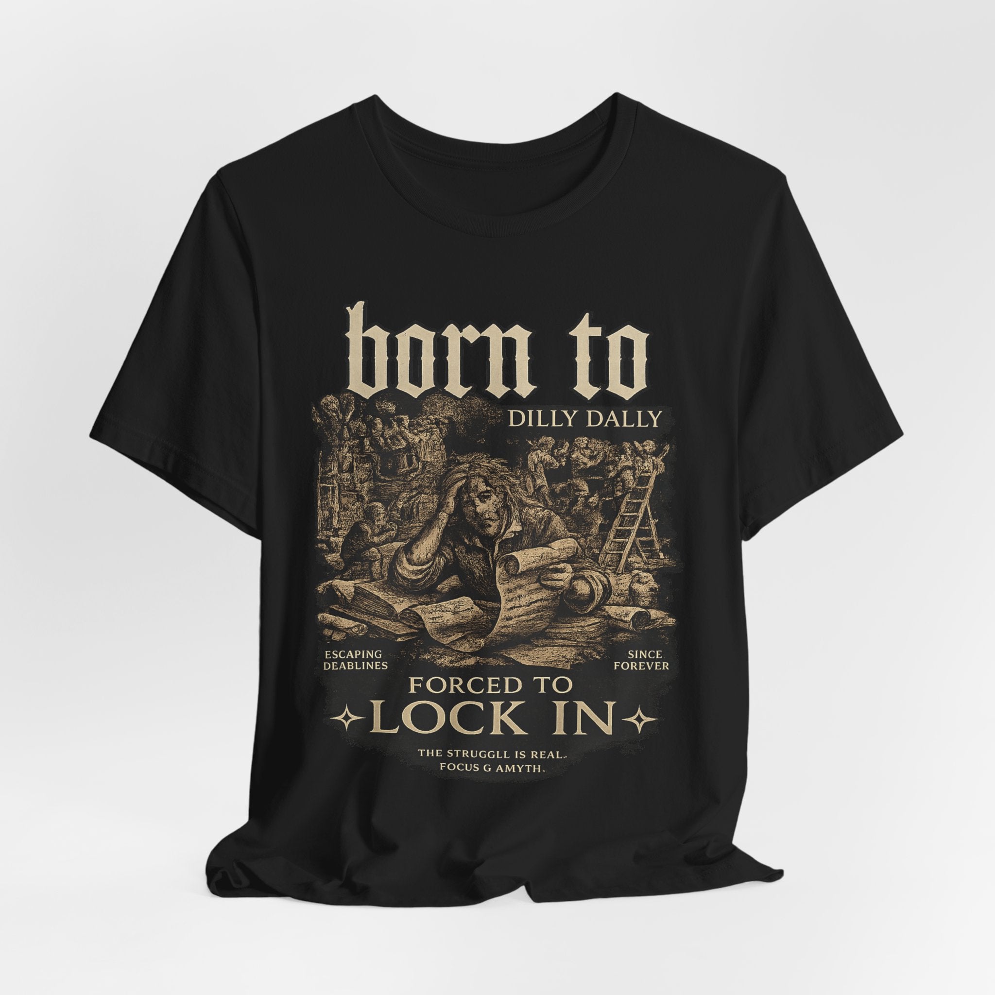 Born to Dilly Dally, Forced to Lock In — Vintage Nautical Adventure T-Shirt